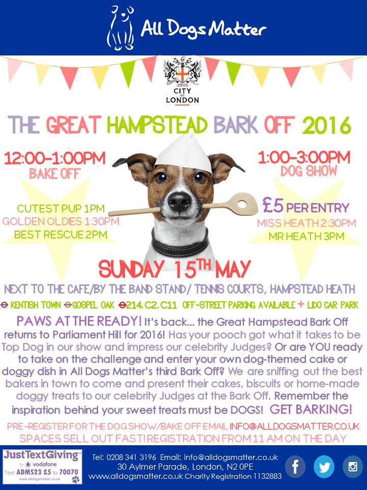 London Dog Events - Great Hampstead Bark Off Poster