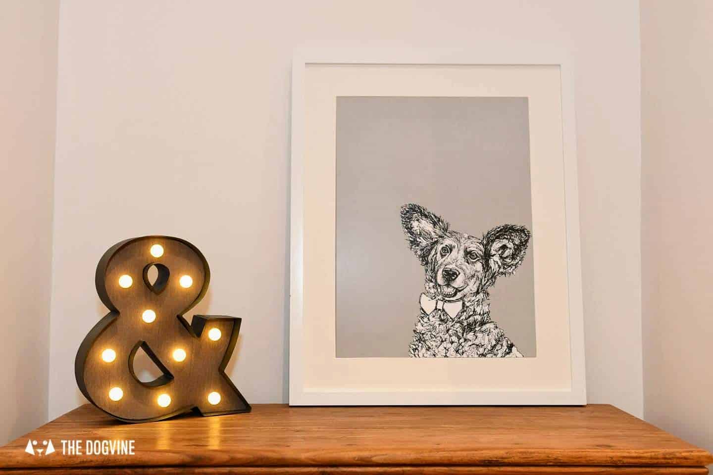 London Dog Portraits To Make You Smile - Rebecca Harrison Designs - Belinha's Framed Dog Portrait